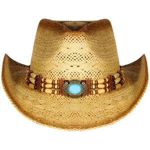 western cowgirl hat with turquoise stone