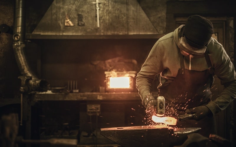 blacksmith working