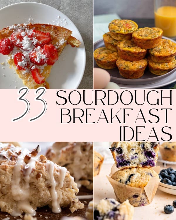33 sourdough breakfast ideas pin image