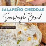 pin image for jalapeño cheddar sourdough bread